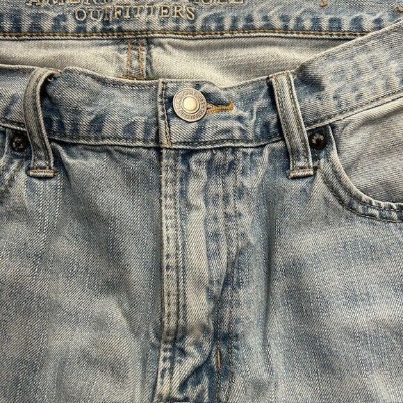American Eagle Jeans Men 34x34 Blue Denim Light Wash Original Boot Cut - Picture 3 of 14